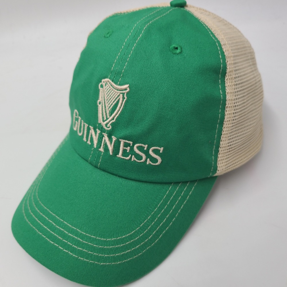 Guinness Hat Snapback Trucker Meshโ Green Beige Beer Ireland Irish Casual Men